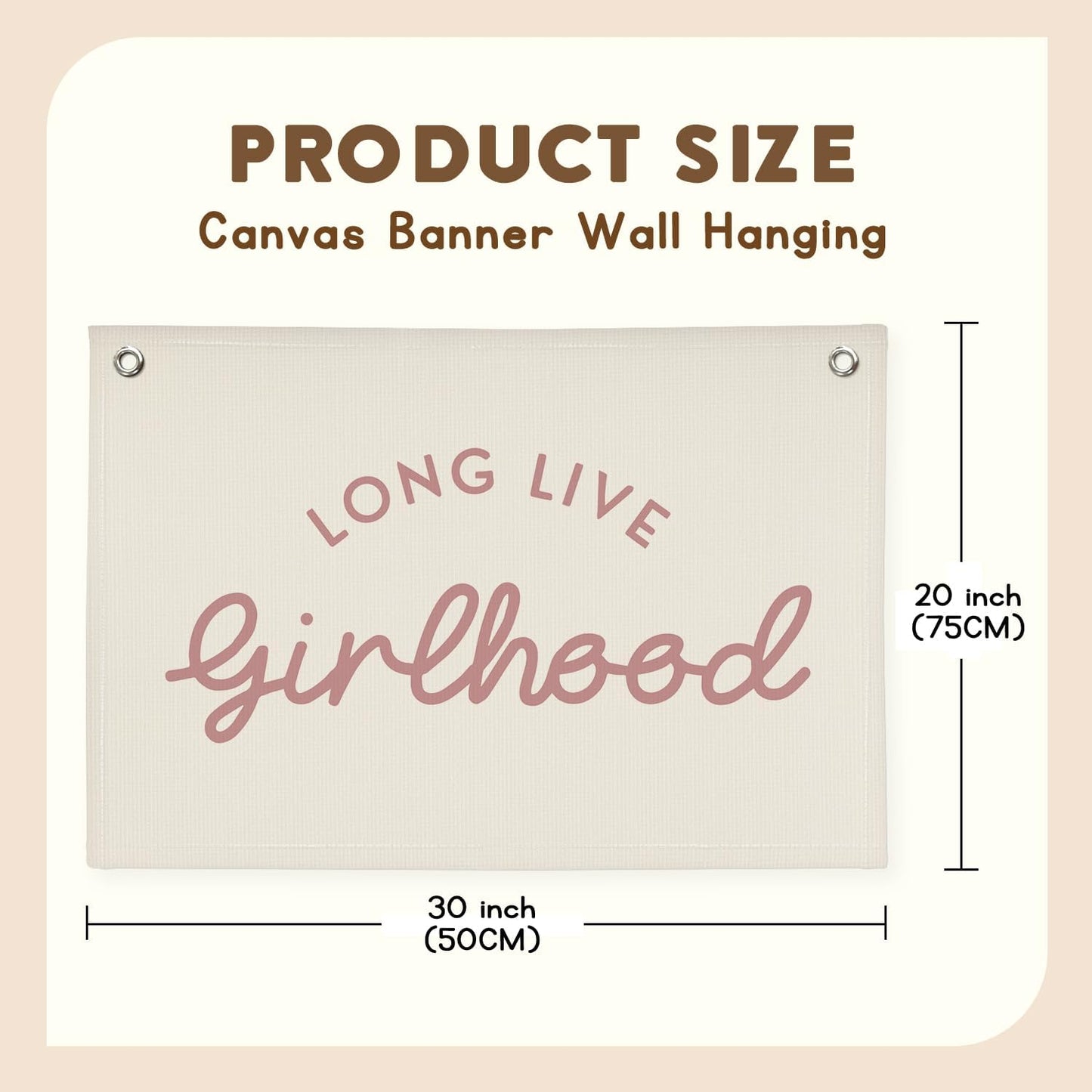 Girls Room Decor Long Live Girlhood Linen Banner Hanging Flag Retro Banner for Nursery Playroom Wall Decor for Kids Bedroom Decorations,Baby shower gifts 30x20 In (Pink Letter)