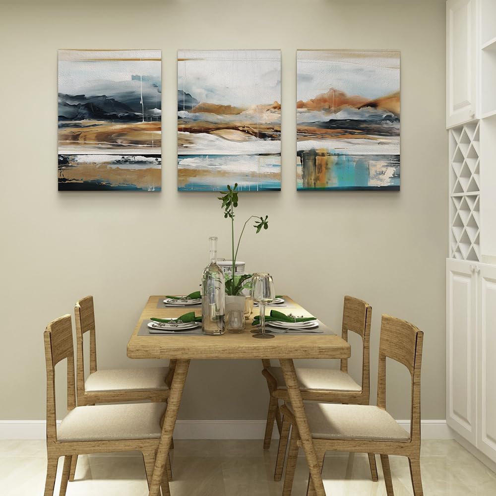 MHARTK66 Large Canvas Wall Art For Living Room Modern Bedroom Wall Decor Abstract Ink Painting Canvas Prints for Home Decorations Ready to Hang Office Inspiration Posters Pictures Artworks 3 Piece