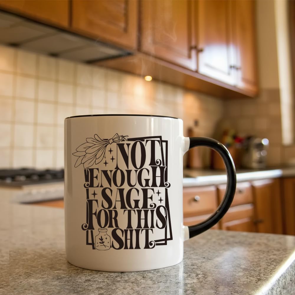 Funny Tarot card Coffee Tea Mug for Women Men - Not Enough Sage, Witchy Witch Witchcraft Birthday Presents for Friends Coworker Boss 11oz