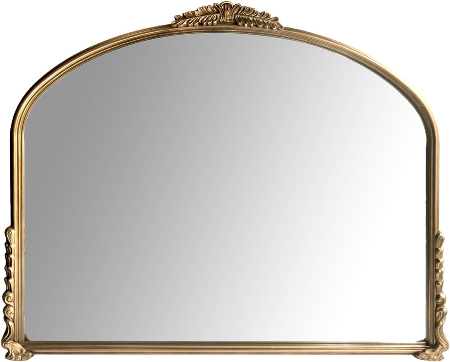 Gold Vintage Wall Mirror,Antique Wide Mirror Decor,Arched Big Mirror for Entryway/Bathroom/Fireplace 37"X29"
