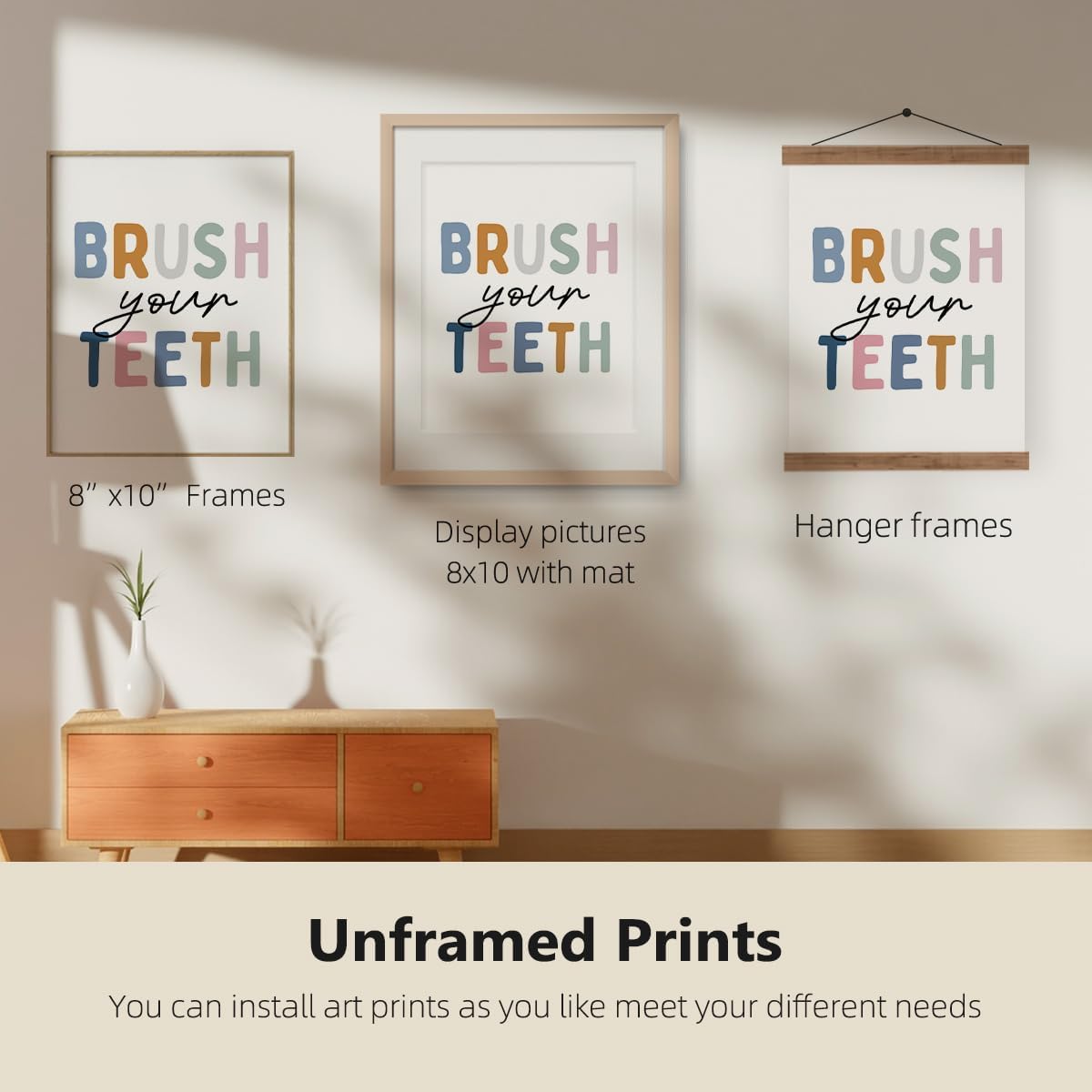 ETVISO Kid Bathroom Decor,Nursery Wall Art Prints,Funny Bathroom Wash Your Hands Signs Prints,8x10 Inch Set Of 4 Unframed