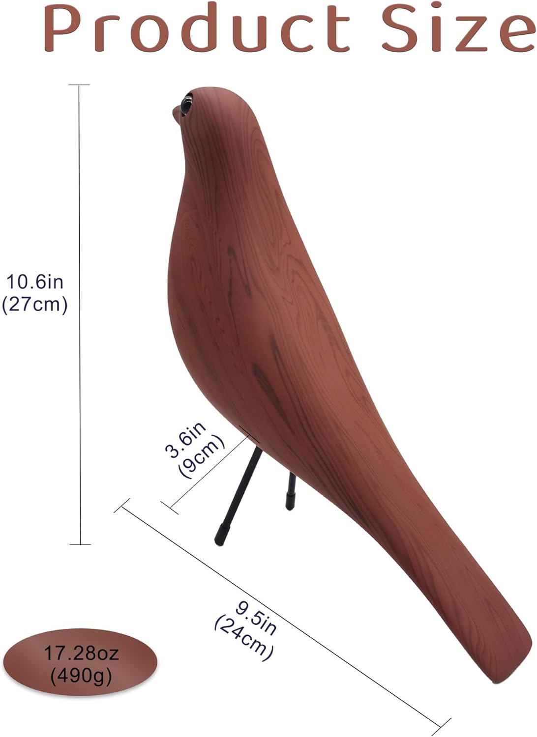 Mid Century Modern Bird Figurines - Decorative Sculptures for Living Room, Shelf, Mantle, TV Stand, Tabletop, Nightstand, Office, Kitchen - Unique Home Decor & Gifts for Bird Lovers