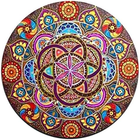 Mandala Pattern Round Coaster Set - Made of Recycled Rubber - Set of 4