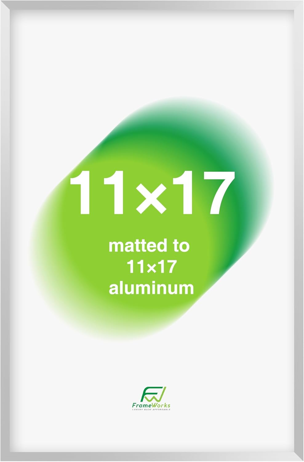 FrameWorks 11x17 Picture Frame – Aluminum Frame w/Tempered Glass, Durable and Stylish Wall Frame for Posters, Photos, Art, Home Decor, Gallery Walls, Office, Living Room - Silver