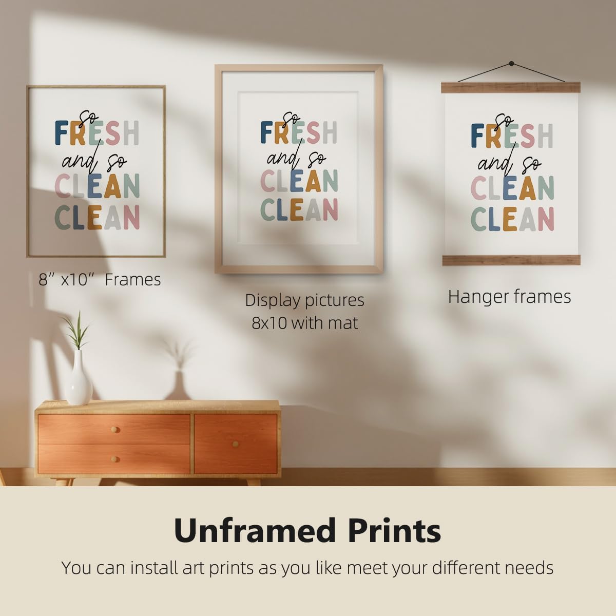 ETVISO Alphabet Numbers Posters Set of 4, Let's Play Let's Read Wall Decor for Classroom Toddler Playroom Nursery, 8x10 (Unframed)