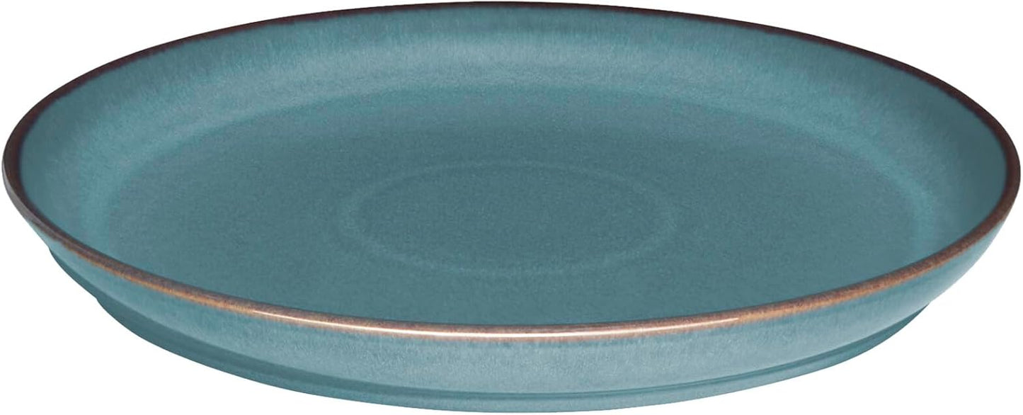 Denby - Azure Coupe Dinner Plate - 10.25in Single Large Dinnerware, Lunch Plates For Everyday Use - Blue Ceramic Stoneware Tableware - Dishwasher & Microwave Safe - Scratch Resistant