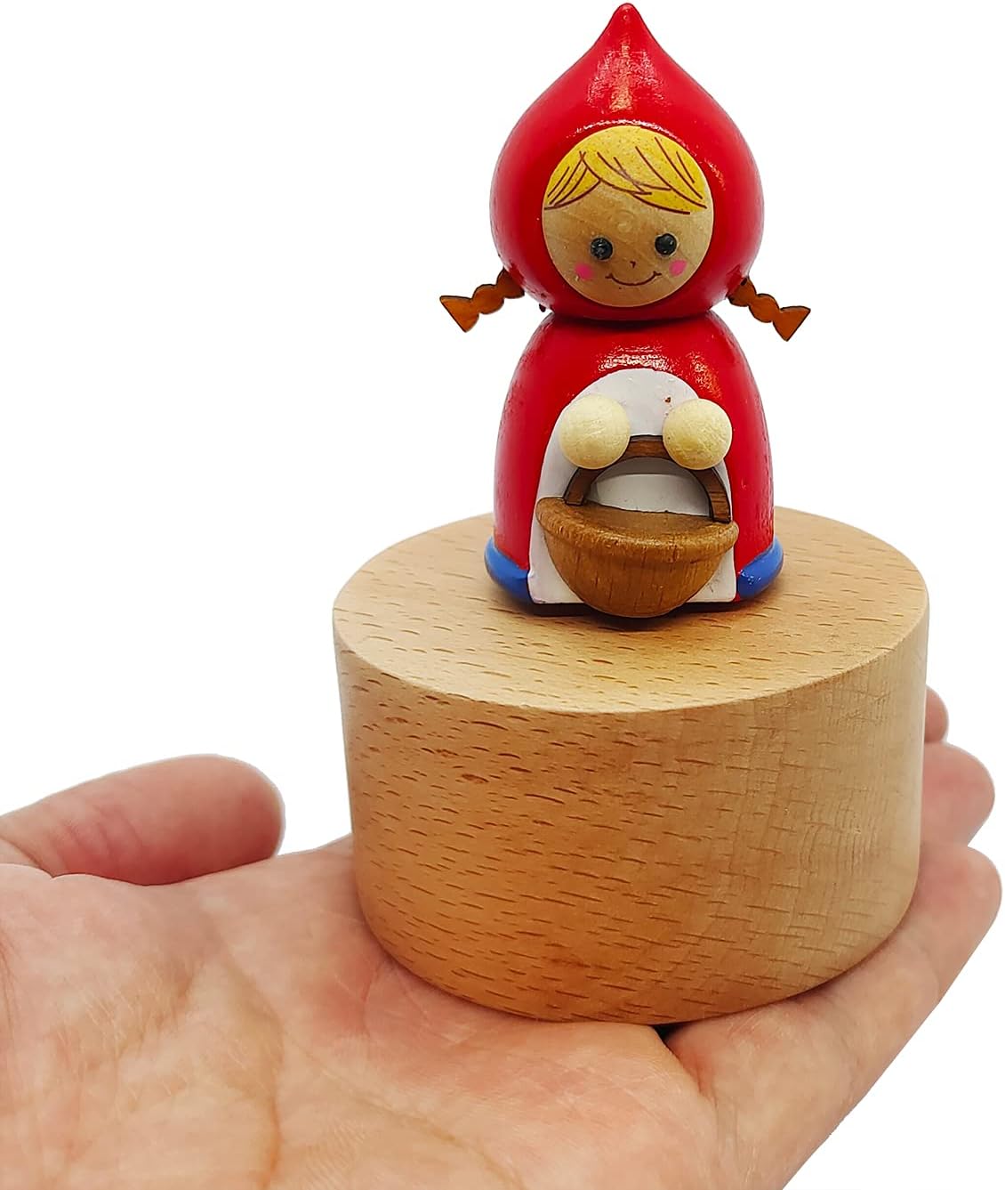 Cute Little Red Riding Hood Mini Music Box, Cartoons Wooden Mechanical Music Box, The Music Box Gift That Sings Castle in The Sky, Best Gift for Boy Girl Kids Singing Music Gift Box