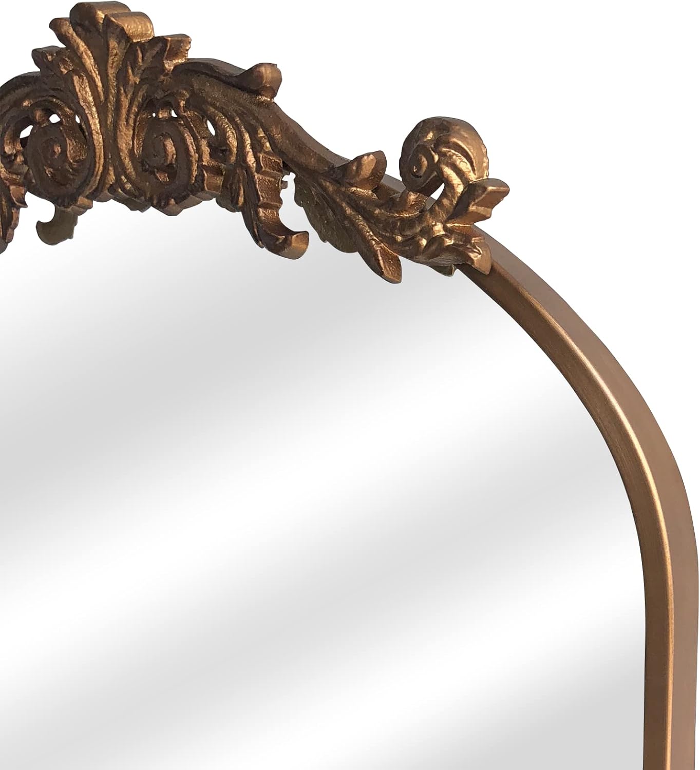 Gold Traditional Vintage Ornate Baroque Mirror,Gold Brass Mirror for Wall,Victorian Antique Bronze Mirrors Arched for Bathroom/Living Room/Hallway/Fireplace 19"X27"