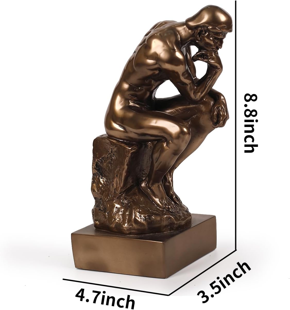 Magicsculp-The Thinker Statue in Premium Cold Cast Bronze 8.8Inch Museum Grade Collectible Figurine-(Medium-Ornaments)