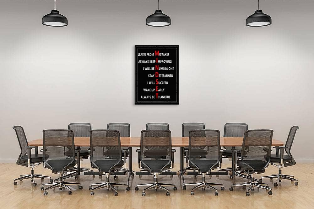 Inspirational Canvas Wall Art Mindset Inspiring Poster Motivational Entrepreneur Quotes Proverbs Picture Print Painting Artwork Office Home Wall Decor Living Room Frame Ready to Hang[30″W X 40″H]