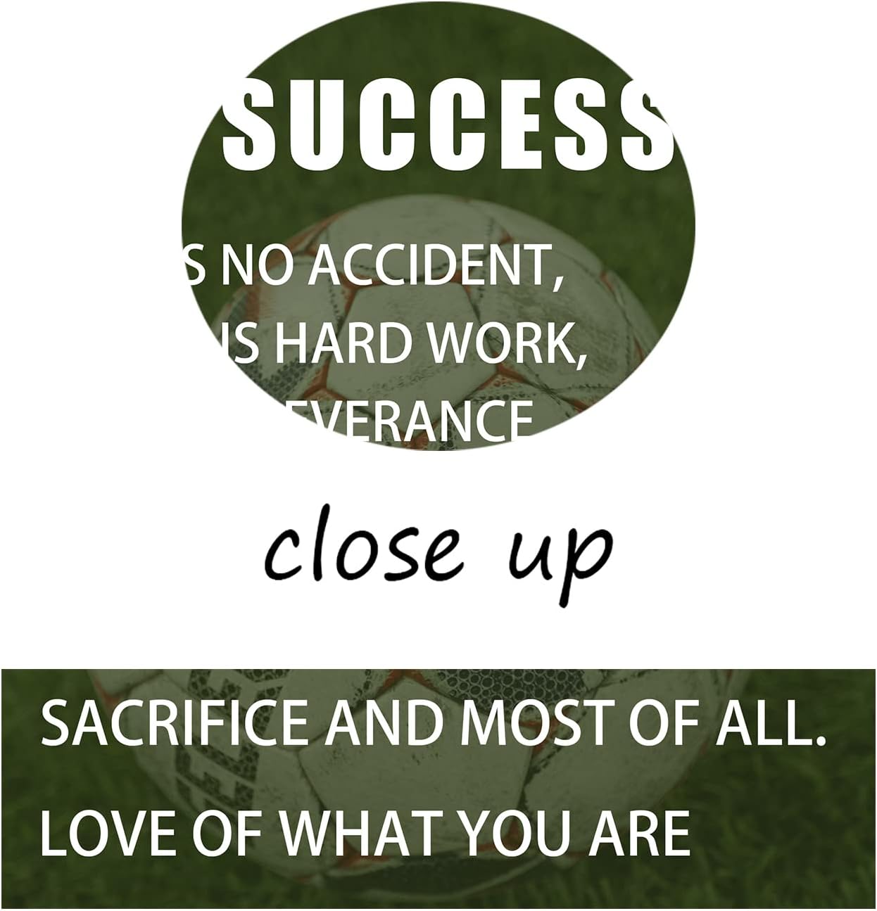 Inspirational Wall Art Office Motto Decor Quotes Soccer Background Signs Pictures Wonderful Painting Motivational Success Wall Poster or Home Room Office Decor Framed Canvas Prints [12''W X 18''H]