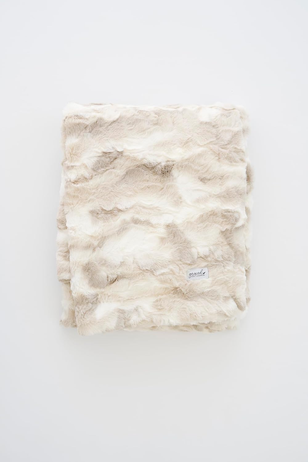 GRACED SOFT LUXURIES Softest Throw Blanket Warm Elegant Cozy Fluffy Thick Comfy Soft Faux Fur for Home, Couch, Sofa, Bed (Marbled Ivory, Large 50" x 60")