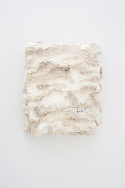 GRACED SOFT LUXURIES Softest Throw Blanket Warm Elegant Cozy Fluffy Thick Comfy Soft Faux Fur for Home, Couch, Sofa, Bed (Marbled Ivory, Large 50" x 60")