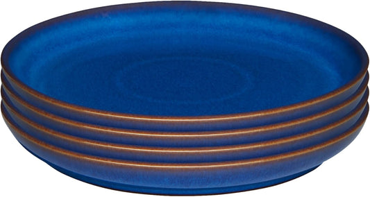Denby Imperial Set of 4 Coupe Salad Plate Set, One size, cobalt blue