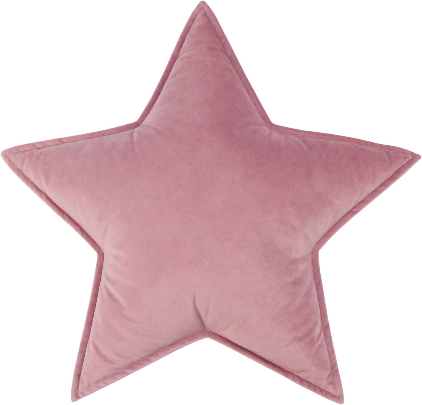 JIKAL Star Moon Shaped Pillow Soft Velvet Nursery Stuffed Throw Pillows for Kids Room Couch Reading Nook Decor (Star, Dusty Pink)