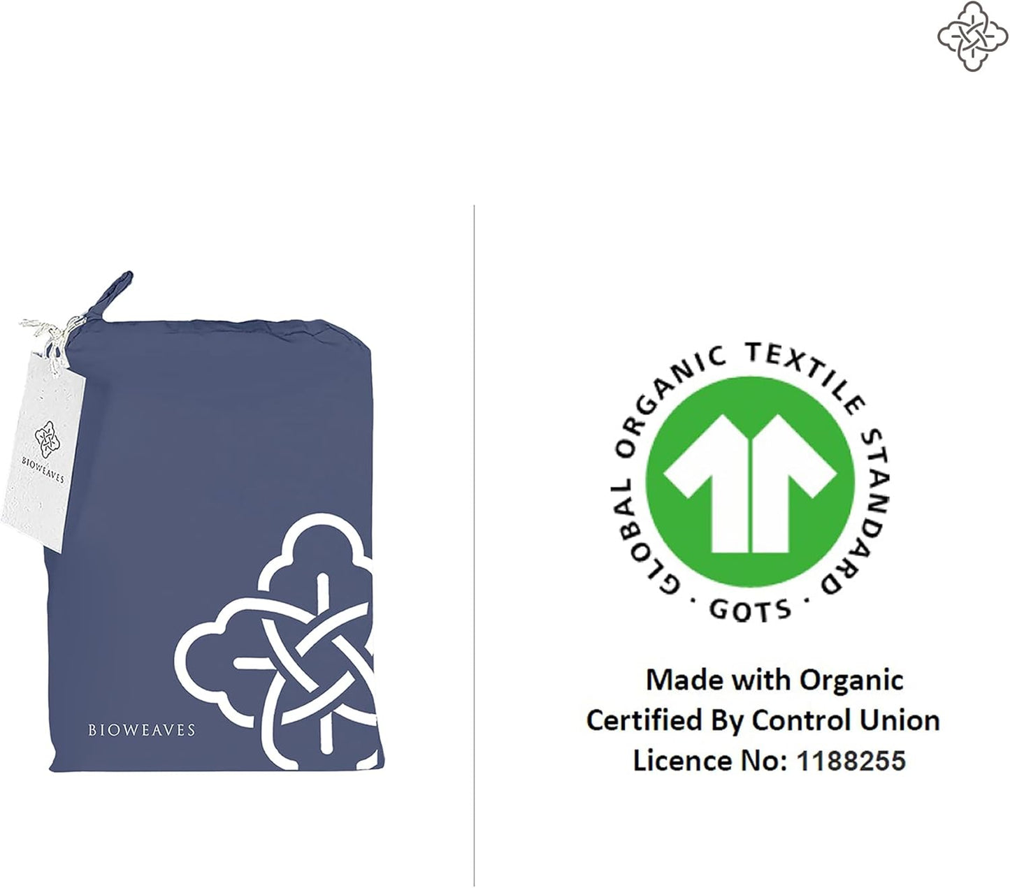 Bioweaves 100% Organic Cotton Pillow Cases 300 Thread Count Soft Sateen Weave GOTS Certified – Standard/Queen Size, Set of 2, Mineral