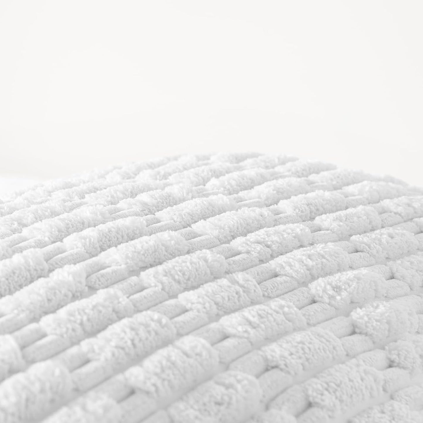 Fancy Homi Pure White Long Body Lumbar Lumbar Decorative Throw Pillow Covers 20x54 Inch for Bed Couch Bedroom Bench, Soft Corduroy Rectangle Solid Pillow Case, Rustic Farmhouse Boho Room Decor