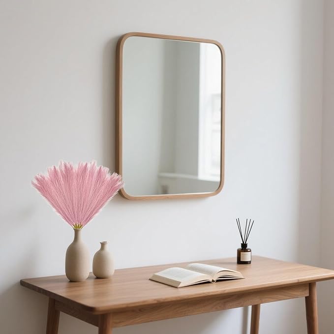 30 Pcs Deep Pink Faux Pampas Grass, 17 Inches Artificial Pampas Grass Bulk, Short Fluffy Faux Pompas for Vase Filler, Home Boho, Wedding Anniversaries, Baby Shower Decoration