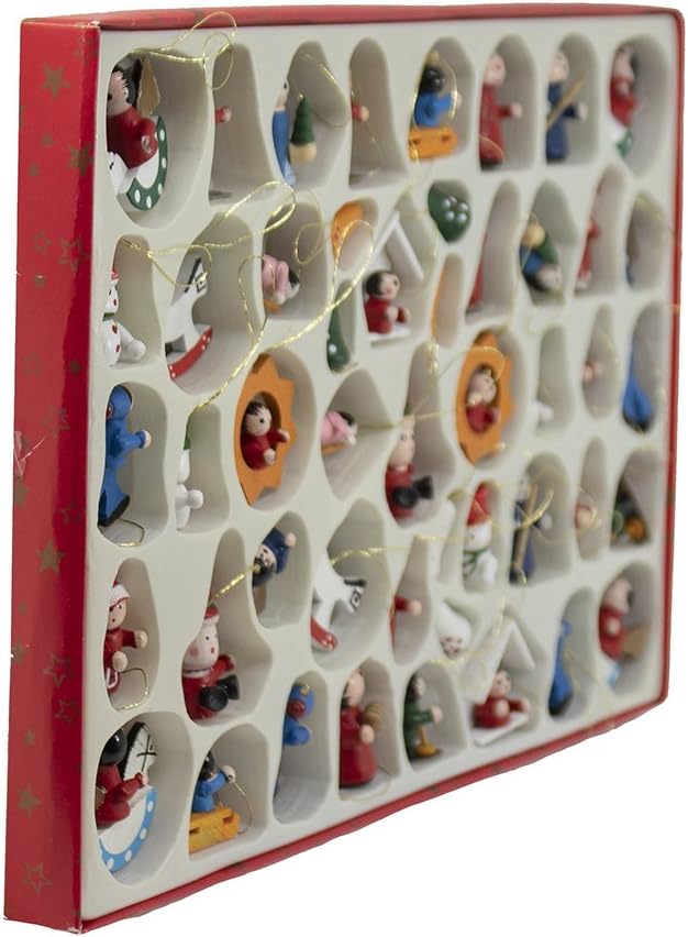 Kurt Adler C0719 Petite Treasures Wooden Ornament, Set Of 48