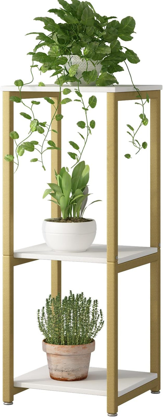 Plant Stand Indoor Corner Tall 3 Tier Metal Modern Flower Storage Plant Shelf Holder for Living Room Balcony Garden,Gold (3 Tier-Gold)