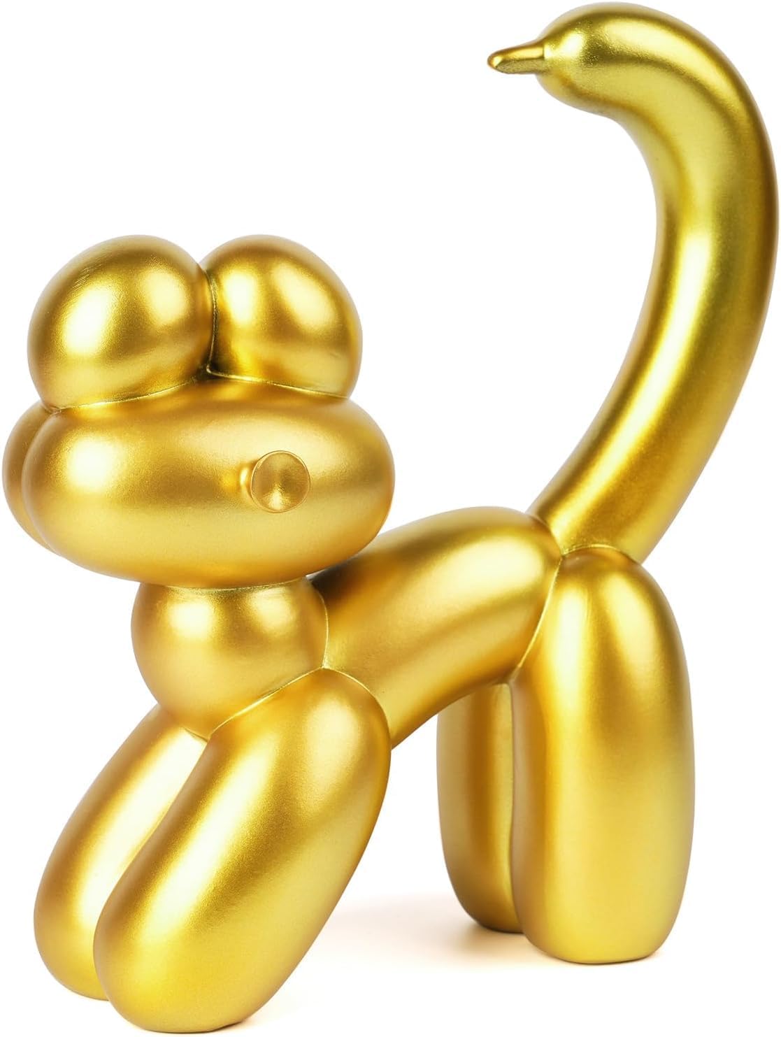 Cute Balloon Cat Statue Decor - 7.8 Inch Modern Cat Statue Ornament, Home Crafts Living Room Desktop Bedroom Sculpture Decoration (Gold, Small)