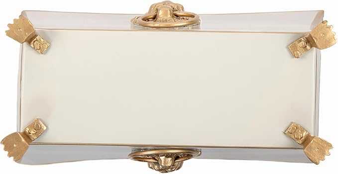 Jaye's Studio Paws and Claws Regency Fluted Rectangular Cachepot, Taupe Metal Planter for Indoor Plants, Rectangle Flower Plant Pot, Wedding Decor Centerpiece Planter, 12 Inch