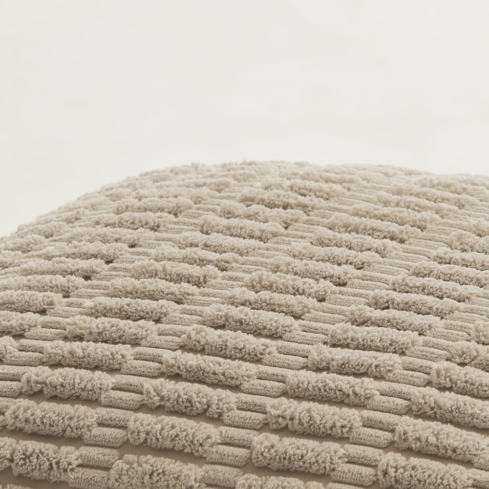 Fancy Homi 4 Packs Taupe Decorative Throw Pillow Covers 20x20 Inch for Living Room Couch Bed Sofa, Modern Farmhouse Boho Home Decor, Soft Plush Corduroy Square Cute Accent Cushion Case 50x50 cm