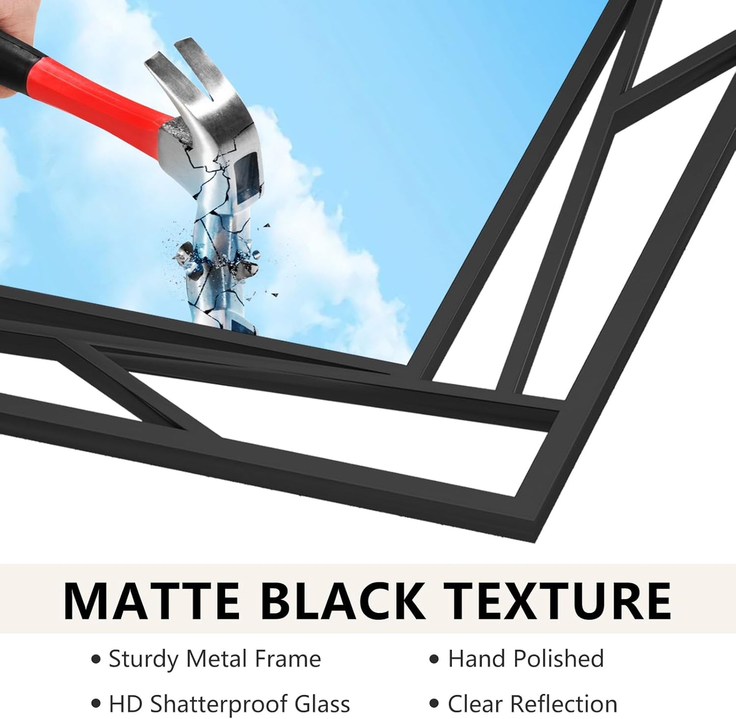 Black Mirror 48'' x 24'' Vanity Mirrors for Wall Decor Matte Black Bathroom Mirrors, Tempered Glass, Modern Farmhouse Wall Mounted Mirror for Decorative(Horizontal/Vertical)