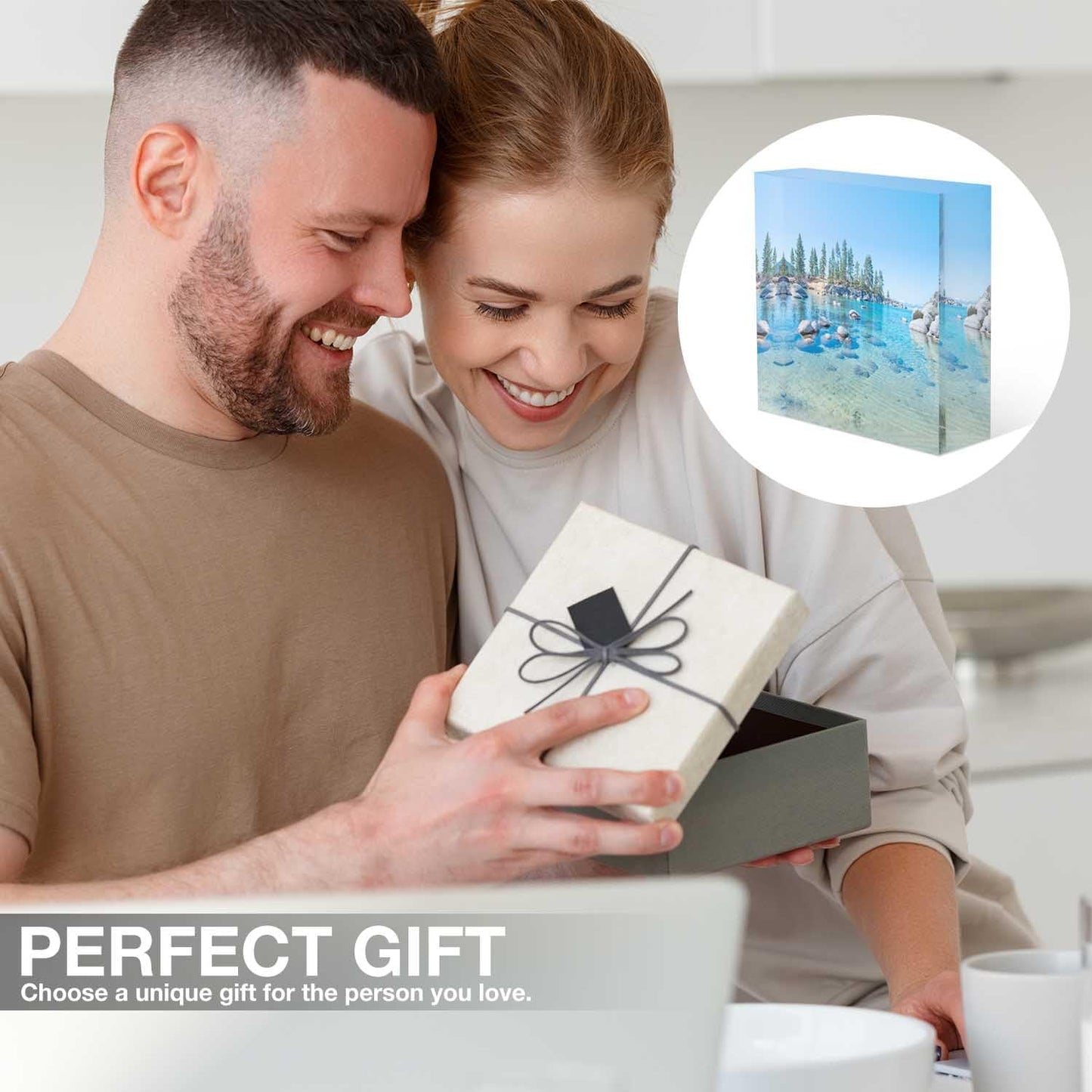 Desk Ornaments: Beautiful Blue Clear Water Farewell Gift for Coworkers, Appreciation for Teachers, New Home Gift for Friends - 4x4x1 Inch