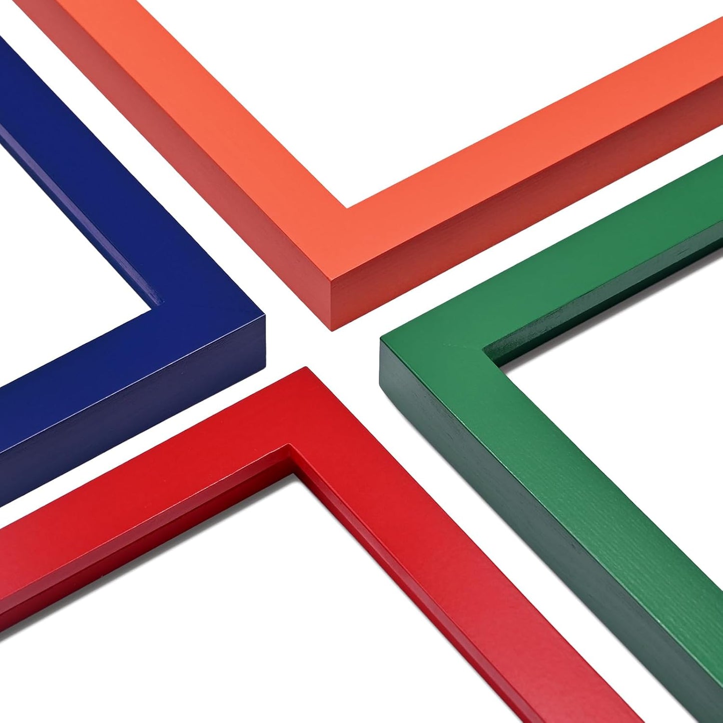 KINLINK 8x10 Picture Frame Navy, Solid Wood Frames with Acrylic Plexiglass for Pictures 4x6/5x7 with Mat or 8x10 without Mat, Tabletop and Wall Display Photo Frame, Set of 4