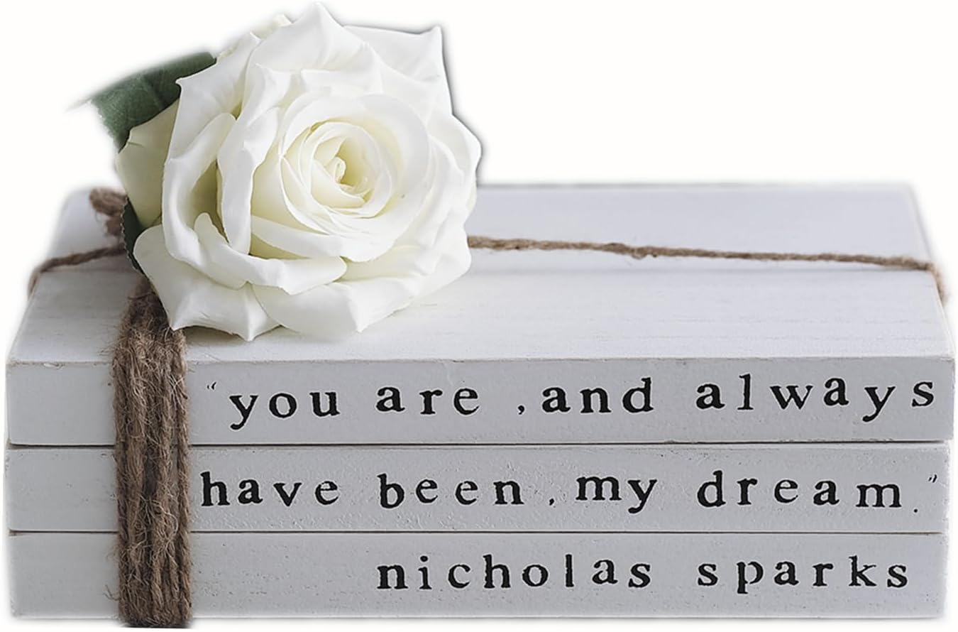 Lavender Inspired Farmhouse Decorative Books for Living Room, Stacked Books Decor for Shelf, Fireplace Mantle Decor, Farmhouse Shelf Decor, Housewarming Gifts.