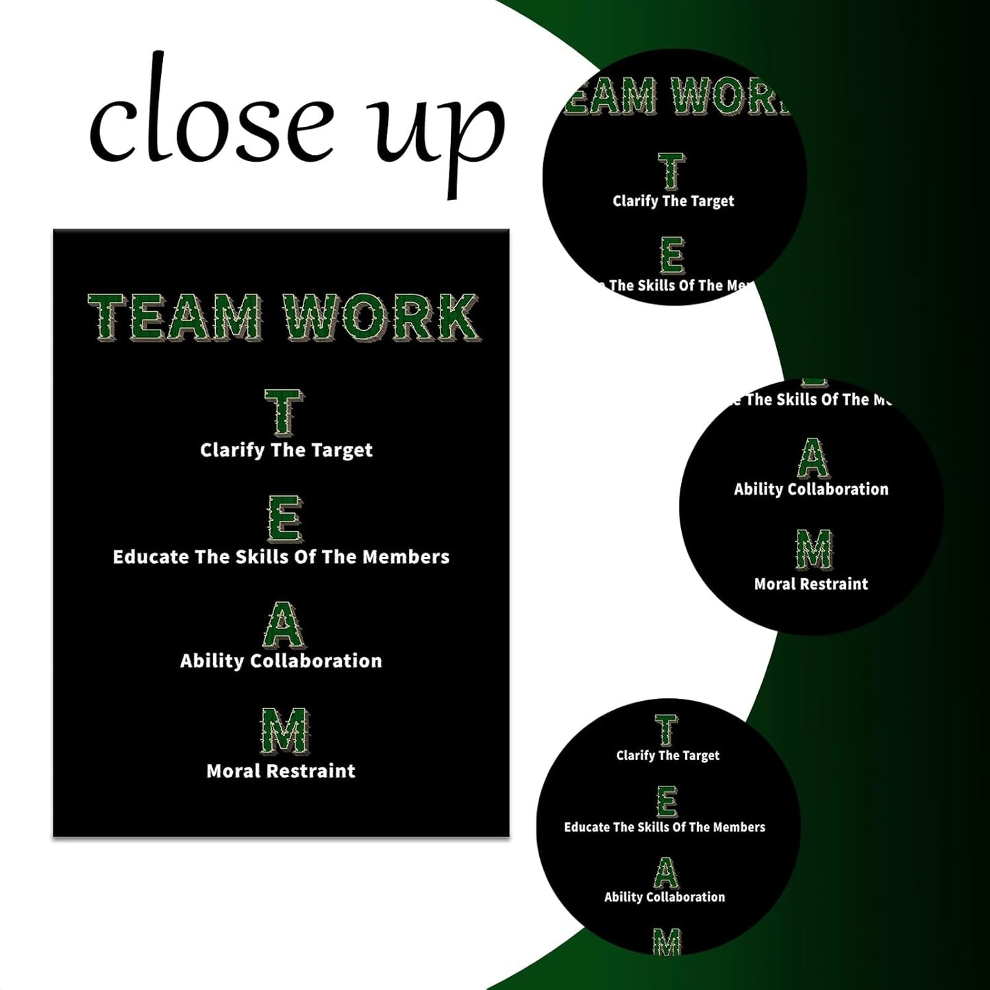 Large Size Motivational Canvas Wall Art Poster Print Team Work Inspirational Quotes Positive Picture Painting Wall Decor Artwork for Modern Home Living Room Office School Ready to Hang [30''Wx 40''H]