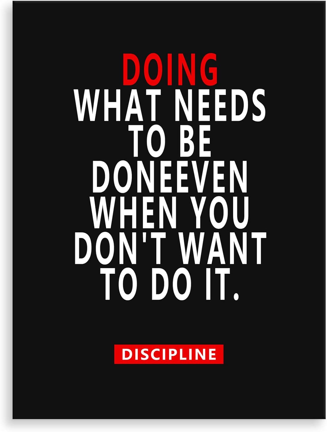 Inspirational Canvas Wall Art Motivational Painting Discipline Pictures Inspiring Entrepreneur Quotes Posters Prints Artwork Home Office Decor Living Room Framed Ready to Hang[18" W x 24" H]