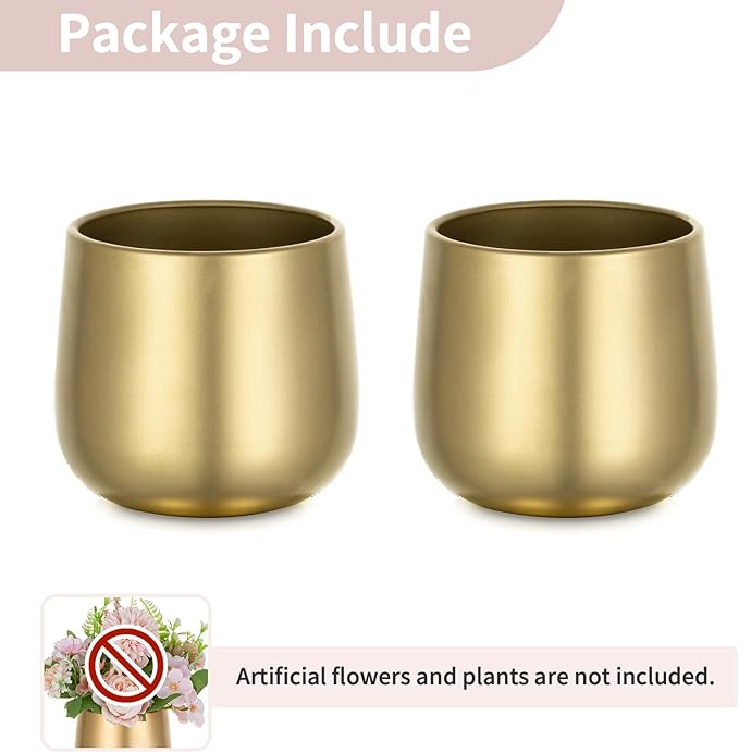 NUPTIO Small Gold Vases for Centerpieces: 2 Pcs 3.94 inch Flower Trumpet Vase Vintage Compote Vase Metal Urn Planter Plant Pots Flowers Bowls Pedestal for Wedding Party Table Centerpiece Decorations