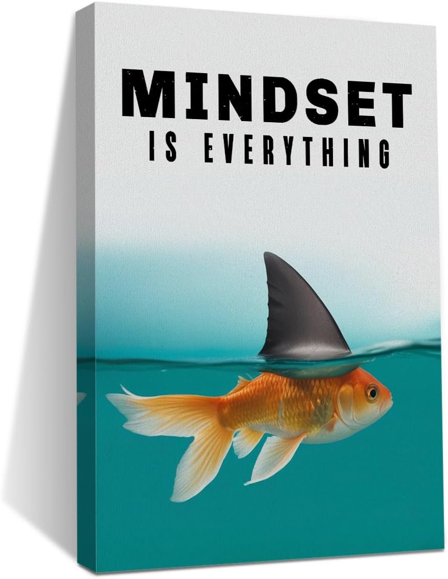 Mindset is Everything Motivational Posters Motivational Quotes Poster Print Phrase Wall Art Positive Quotes, Positive Affirmations Wall Art Decor for Bedroom Teacher Office Classroom Study Gym Room