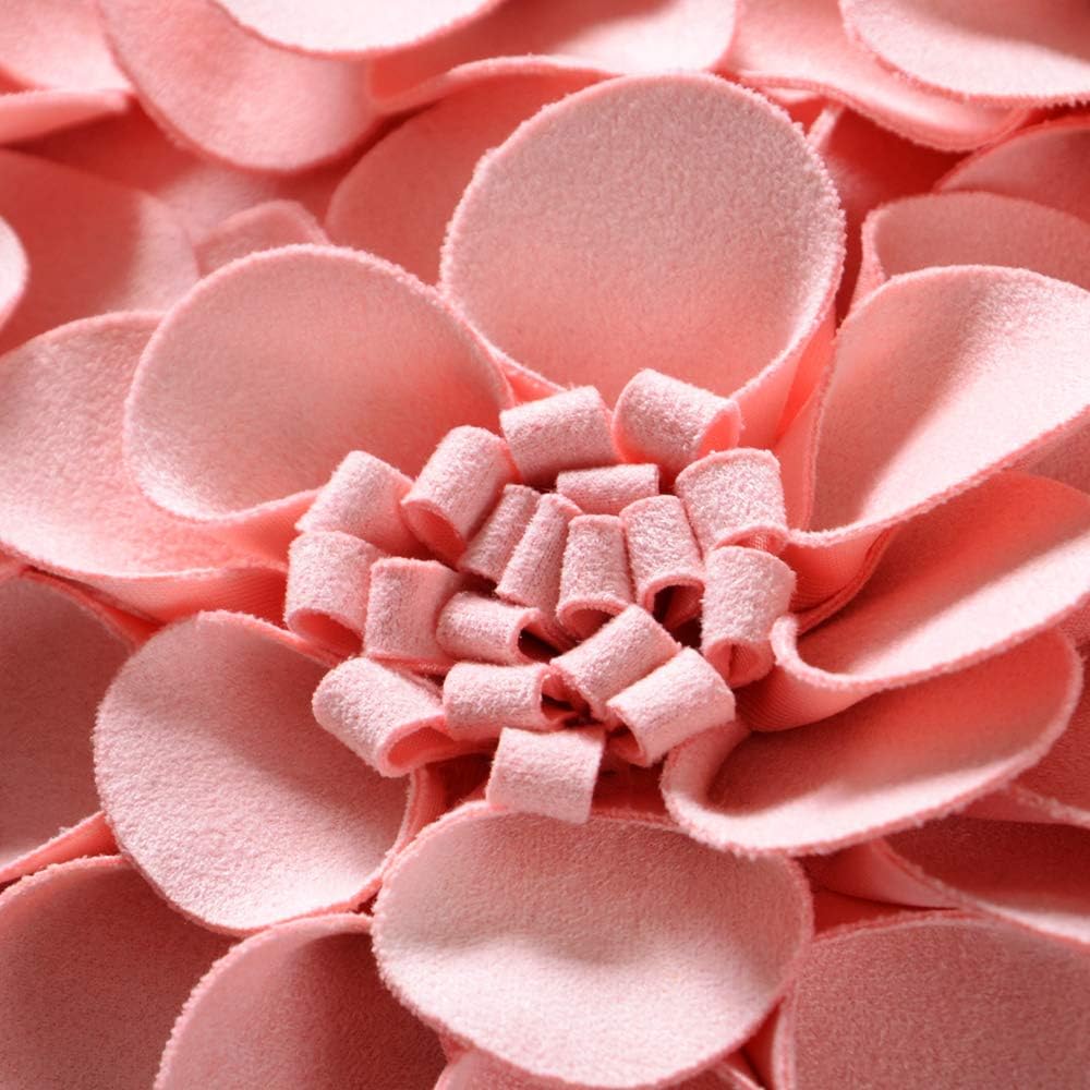 JWH Handmade 3D Flower Throw Pillow Covers Aesthetic Decorative Colorful Floral Accent Pillow Cases Stereo Pillowcase Cute Cushion for Car Bed Couch Bedroom Sofa 18x18 Inch Pink