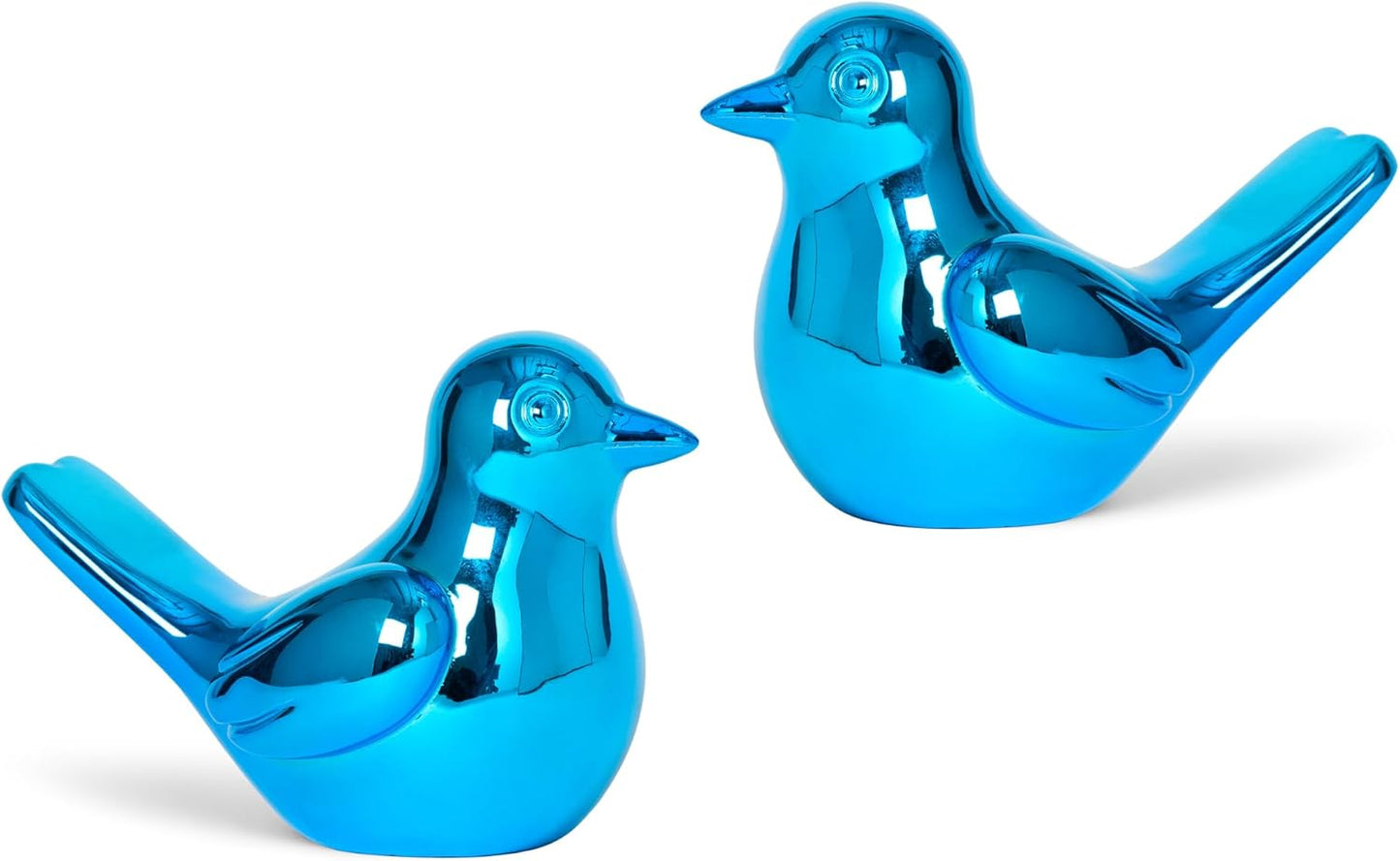 Big Bird Statue, 2-Pack 5 inch Blue Accent Knick Knacks Gifts, for Home Office Shelf Desk Coffee Table Decoration