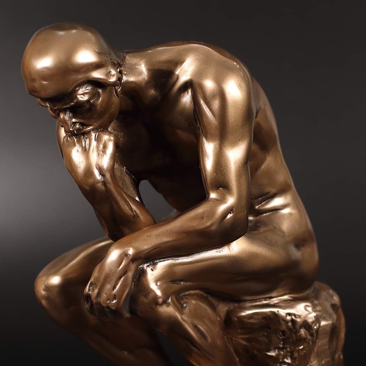 Magicsculp-The Thinker Statue in Premium Cold Cast Bronze- 12-Inch Museum Grade Collectible Figurine-(Large-Decoration)