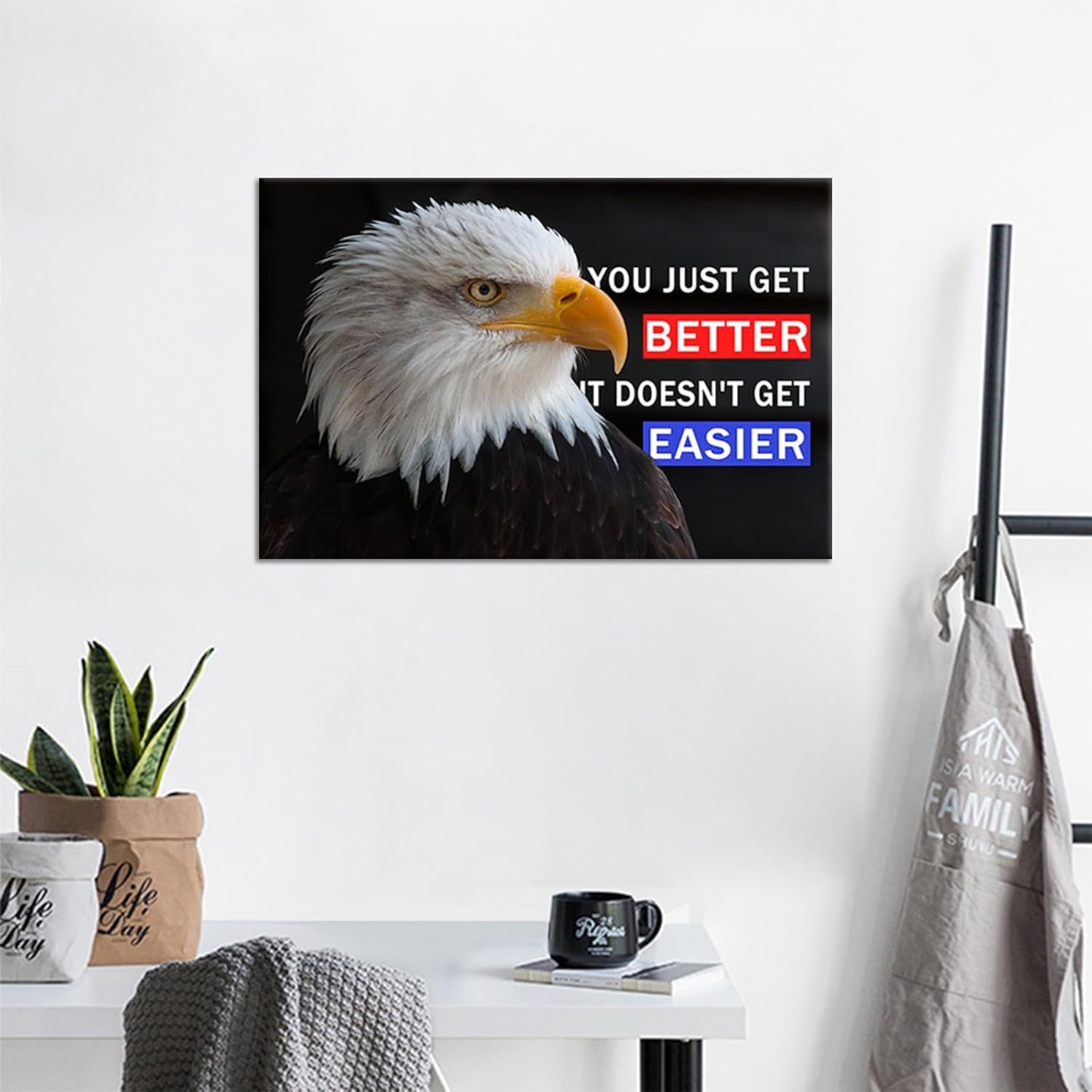 Inspirational Canvas Wall Art Animal Motivational Eagle Entrepreneur Quotes Poster Print Positive Theme Picture Painting Wall Artwork for Home Living Room Office Decor Ready to Hang [18''Wx12''H]
