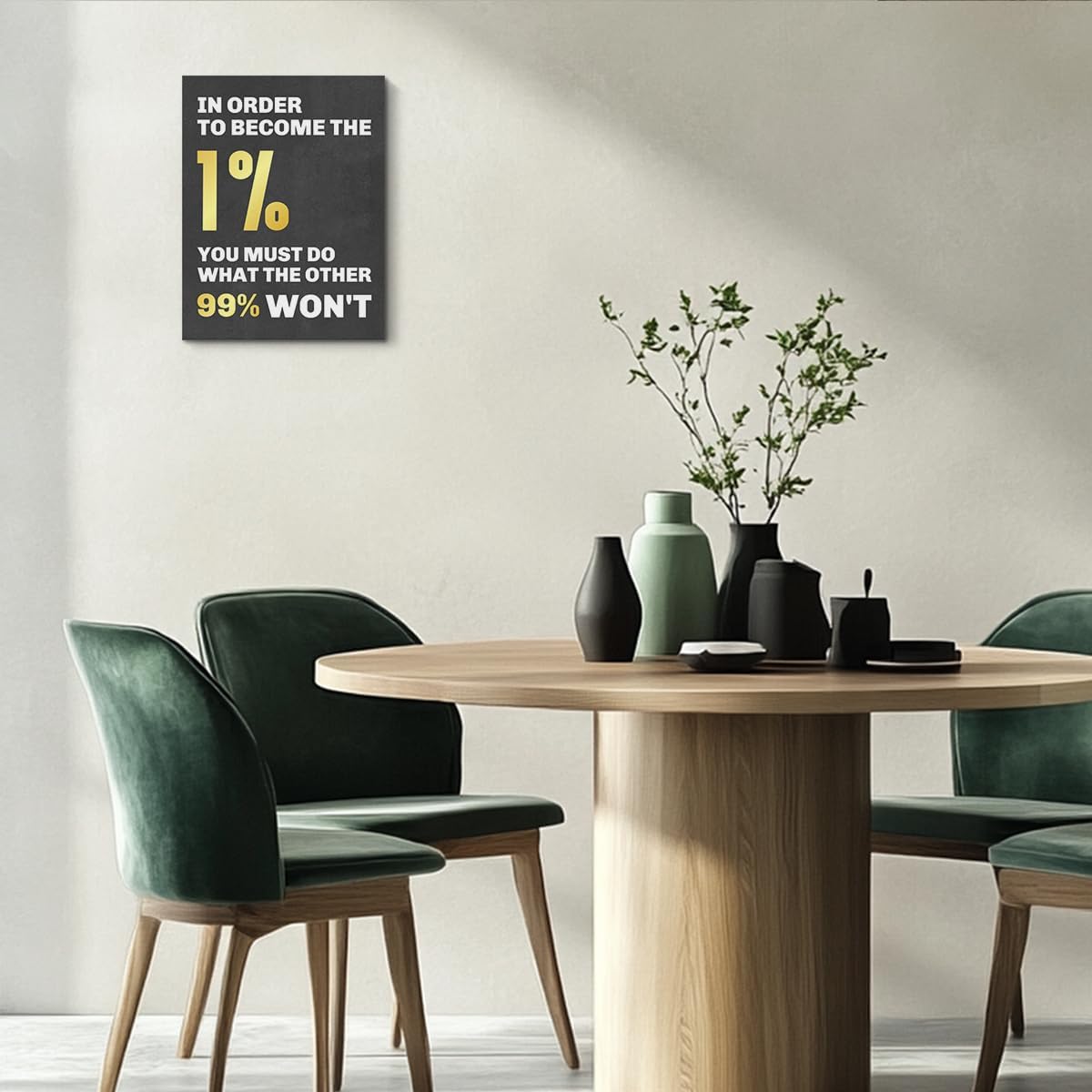 HZMLYDJ Motivational Wall Decor - In Order To Become The 1 Percent Inspirational Wall Art Positive Quotes, Positive Affirmations Wall Decor for Bedroom Teacher Office Study Gym Room Classroom