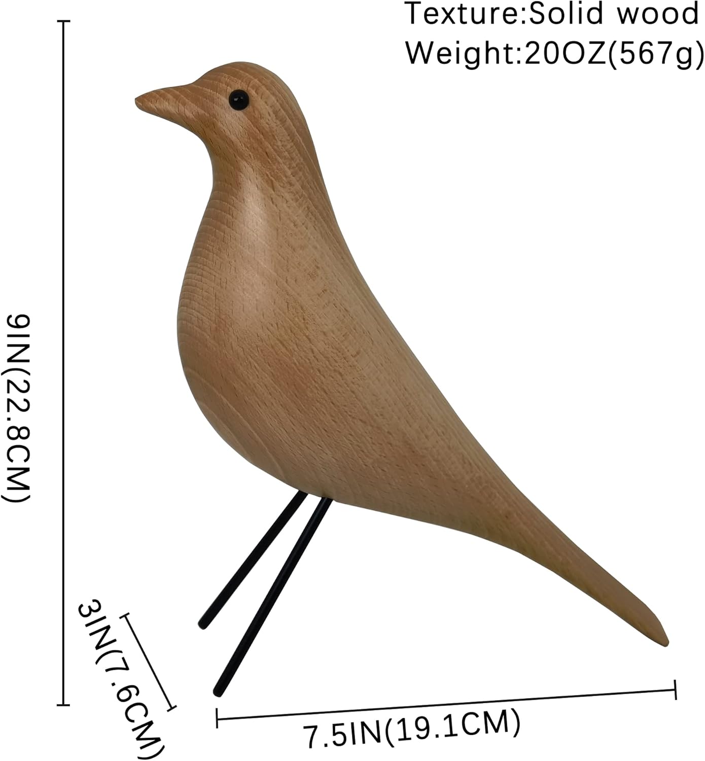 Mid-Century Wood Bird Home Decor - Modern Style Birds Ornaments for Living Room Office Desk Decoration(Wood)…