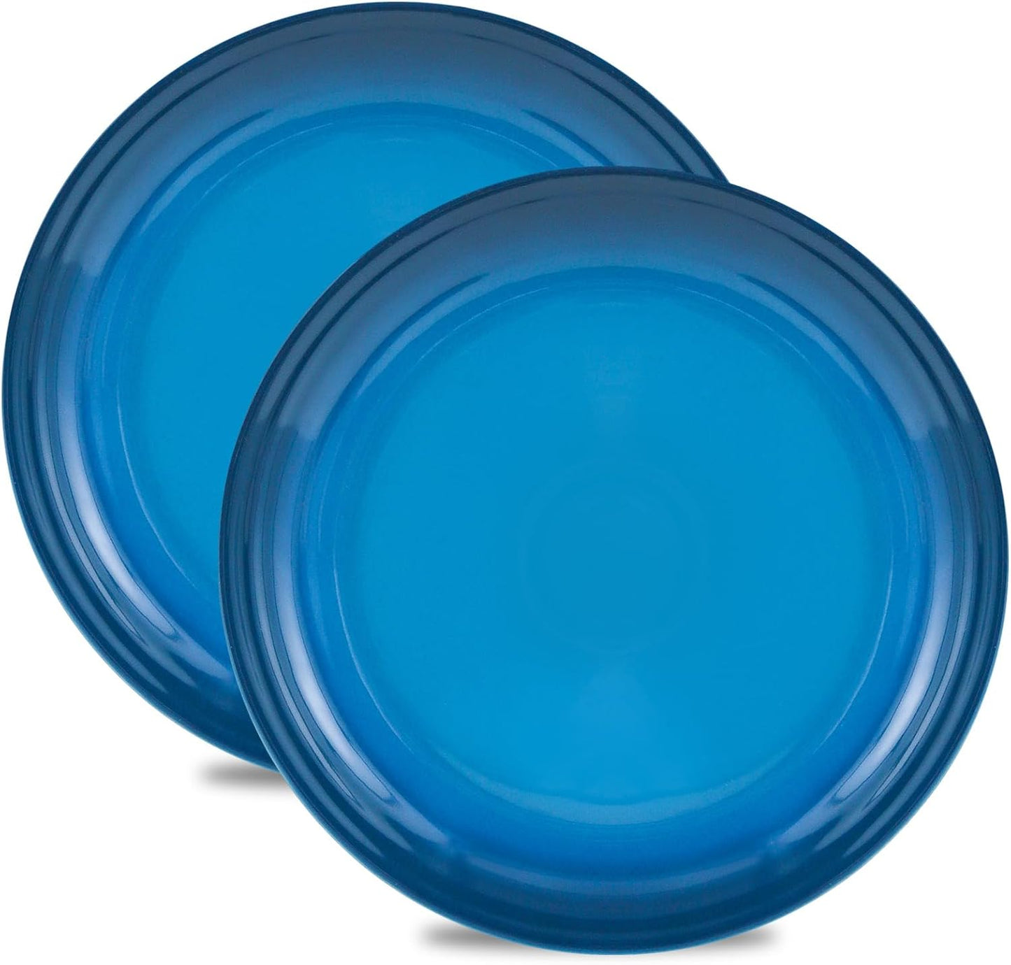 Hasense Ceramic Dinner Plates Set of 2, 10 Inch Premium Dinnerware Dishes, Salad Serving Plates Elegant & Durable, Oven, Microwave & Dishwasher Safe, Perfect for Family and Entertaining, Gradient Blue