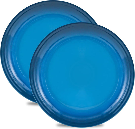 Hasense Ceramic Dinner Plates Set of 2, 10 Inch Premium Dinnerware Dishes, Salad Serving Plates Elegant & Durable, Oven, Microwave & Dishwasher Safe, Perfect for Family and Entertaining, Gradient Blue