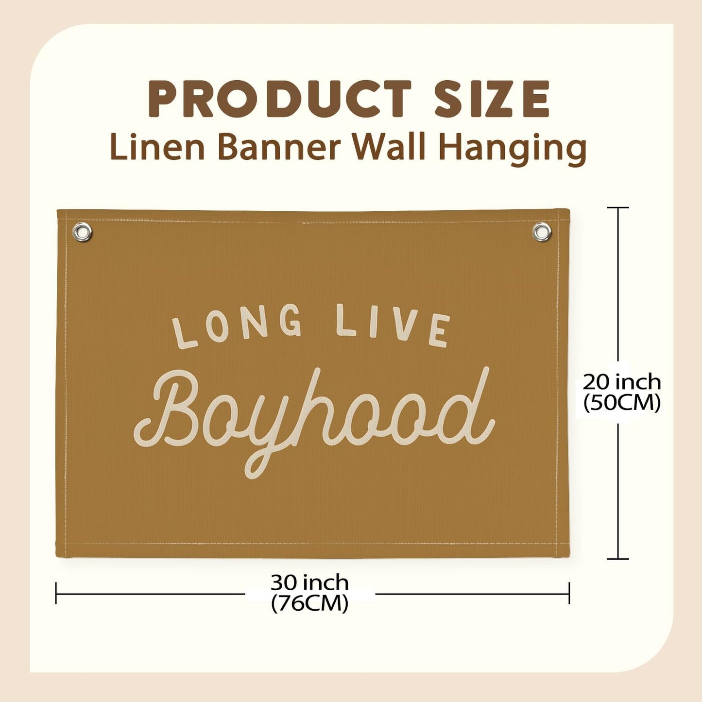 Long Live Boyhood Orange Fall Banner Boy Room Decor,Banner Flag Nursery Playroom Wall Decor for Boys Bedroom Living Room Dorm Toddler Decorations for Kid Banner Wall Hanging Flag Linen Banner 30x20