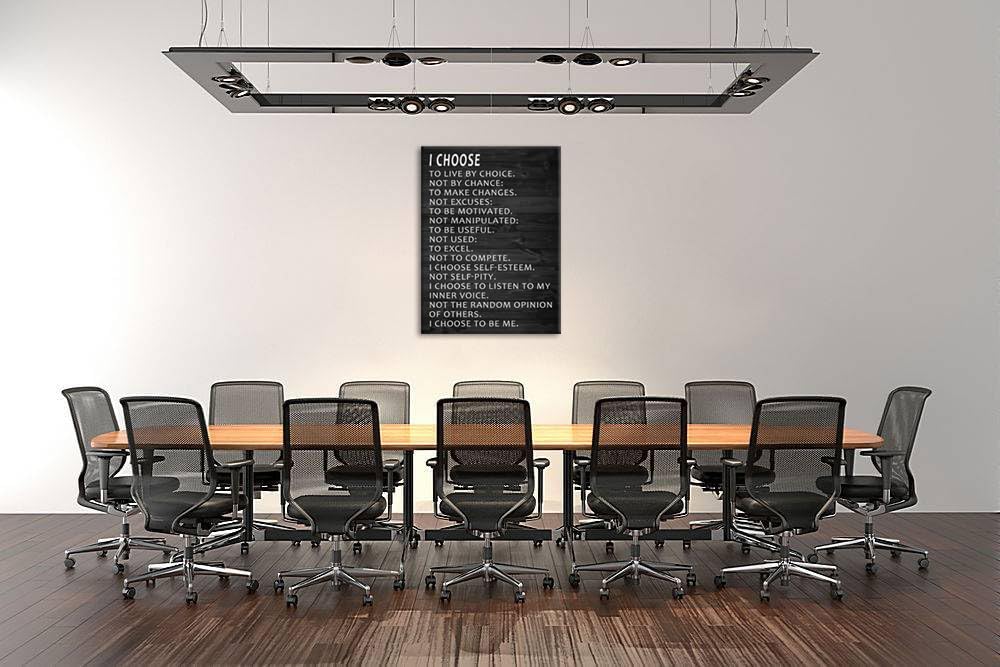 Inspirational Wall Art Pictures Office Wall Decor Motivational Quotes Canvas Painting I Choose to Live by Choice Artwork Framed Home Decor for Bedroom Living Room Ready to Hang[30″W X 40′'H]