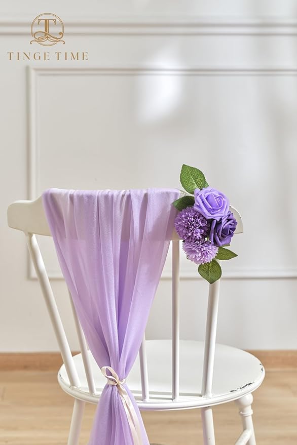 TINGE TIME Purple Flowers, Fake Flower Leaf Artificial Flower with Stems for DIY Wedding Bouquets Table Centerpieces Baby Shower Home Party Floral Arrangements Decorations