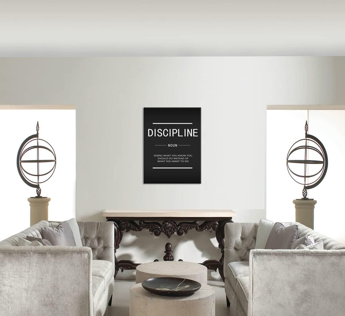 Inspirational Canvas Wall Art Motivational Painting Discipline Noun Pictures Inspiring Entrepreneur Quote Posters Prints Artwork Bedroom Office Wall Decor Framed Ready to Hang[30"W X 40"H]