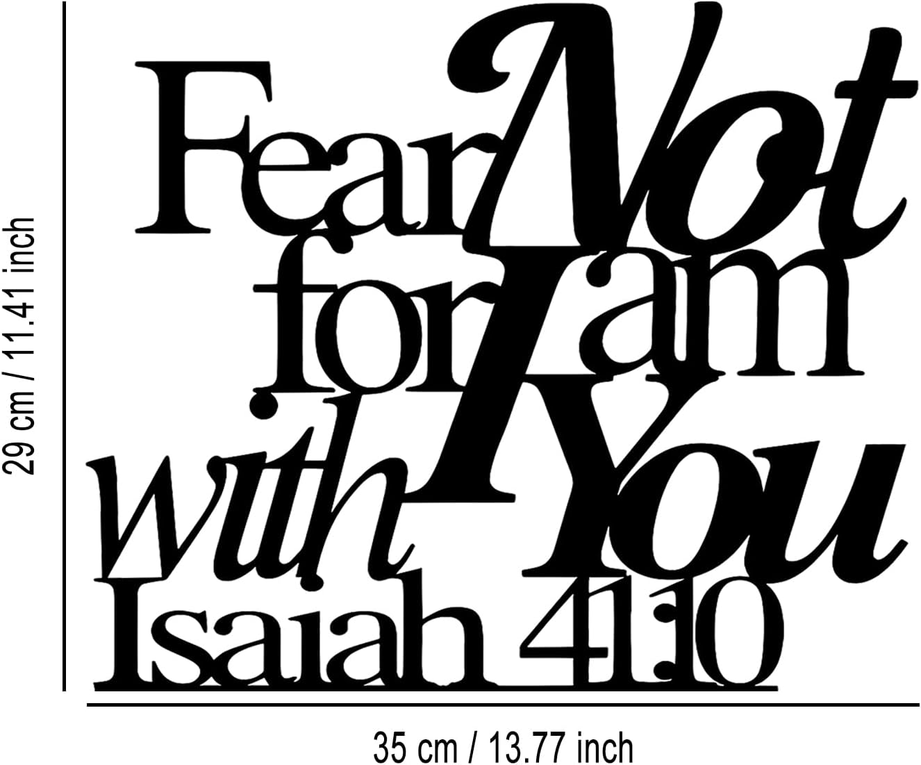 LIYOUYA Isaiah 41:10 Metal Wall Decor - Room Decor Black Christian Scripture Wall Art Home Decor for Living Room, Bedroom, Dining Room (Black)