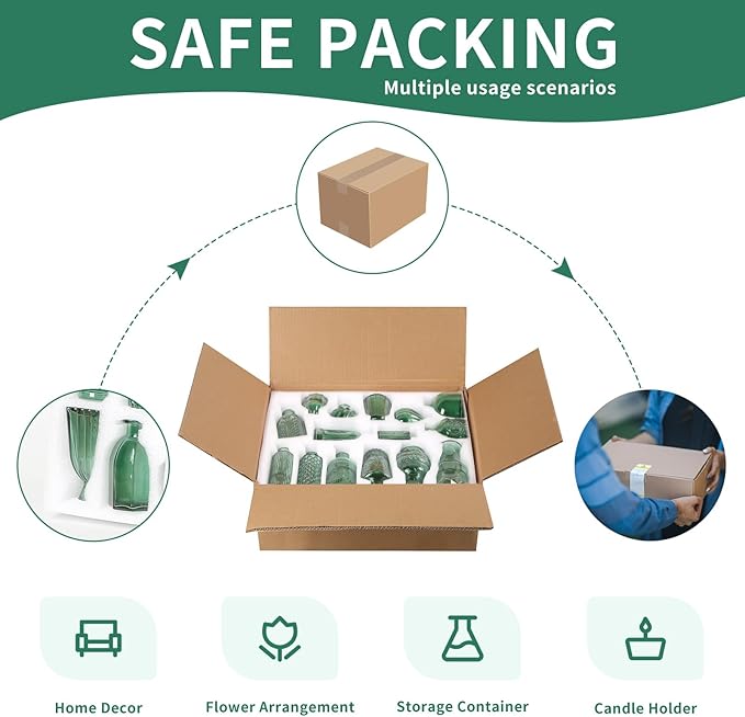 Glass Bud Vases in Bulk Set of 30 Pcs,Small Glass Vases for Flowers as Wedding Centerpieces for Tables,Clear Flower Vases Suitble for Wedding Decorations,Home Decor (Dark Green, 30 pcs)