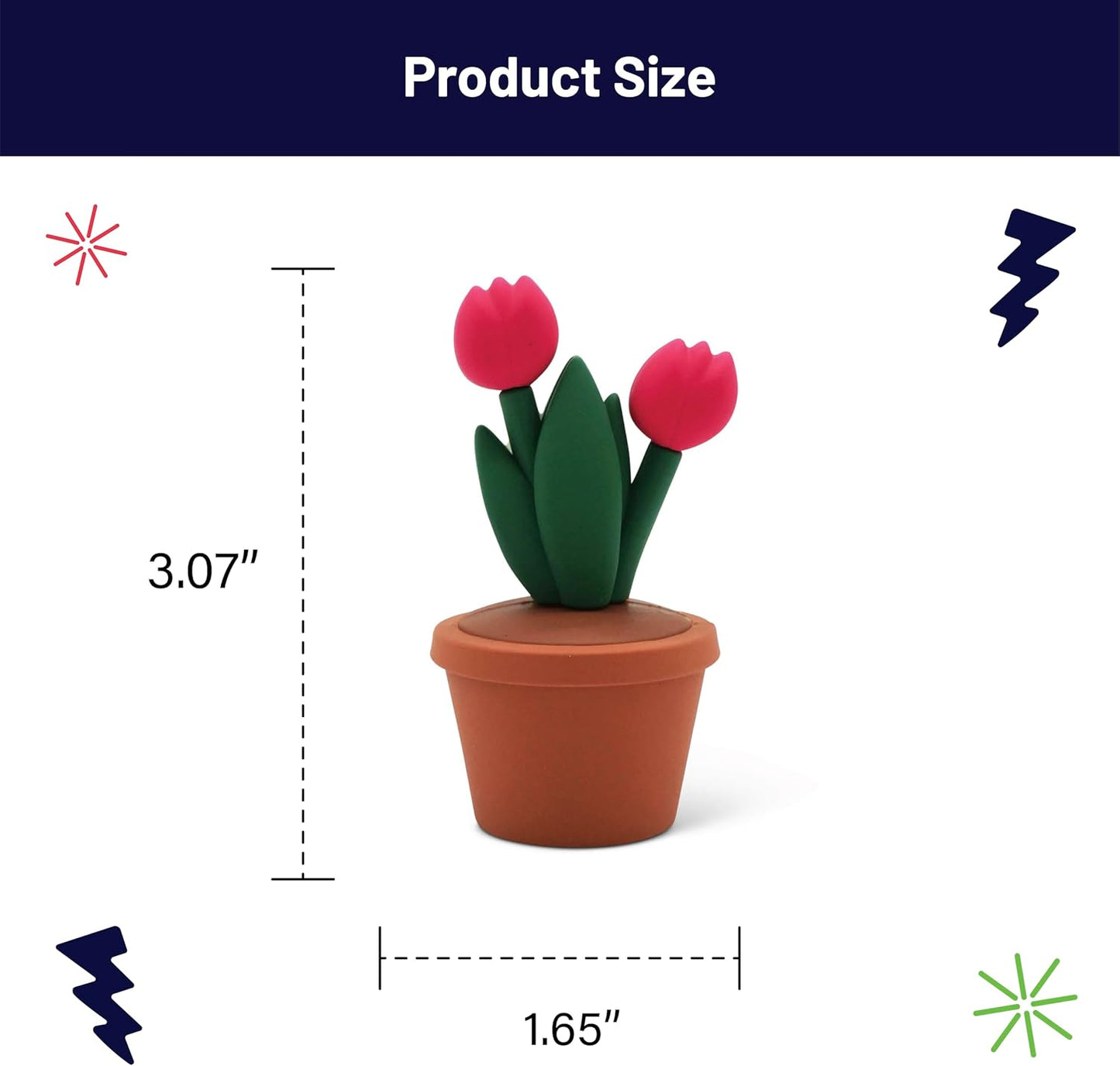 Mini Garden Figurines for Desk Decor – Cute Accessories for Fairy Gardens, Terrariums, Succulent Pots & Office Spaces – Tiny Plant Decor Statues - Tulips